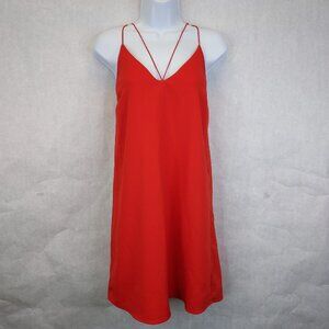 Bardot Slip Mini Dress Women's 6 Red Sweetheart String Back Lined Slinky Sexy
